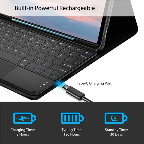 Imagen 2 del producto Para Lenovo Tab M10 FHD Plus TB-X606F TB-X606X 2020 funda de 10,3 pulgadas para Lenovo Tab M10 Plus fundas de teclado Bluetooth de 10,3 pulgadas