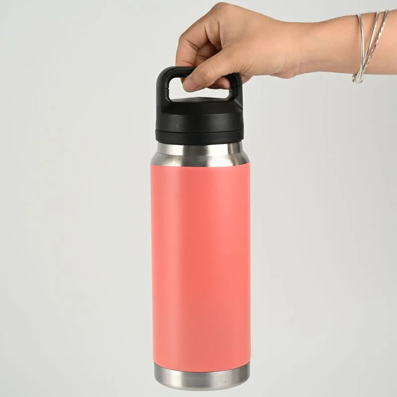 كوب ترمس مزدوج من الفولاذ المقاوم للصدأ، قارورة مفرغة رياضية محمولة بسعة كبيرة، زجاجة مياه حرارية، كوب للمشروبات