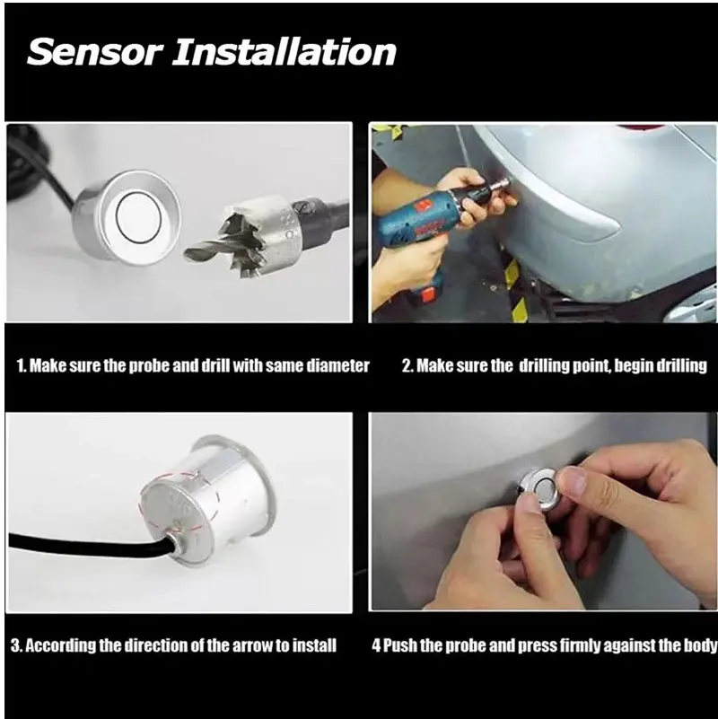 Einparkhilfe Parktronik 12 Farben 22mm Flacher Sensor Rückfahrradar Akustischer Alarm – Detail 9