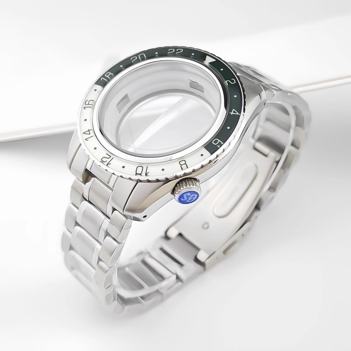 44mm Watch Bezel Case Strap Fit 32mm Dial For Seiko Grand GMT NH35/34/36/4R35A/4R36A Automatic Movement Sapphire Mod Parts