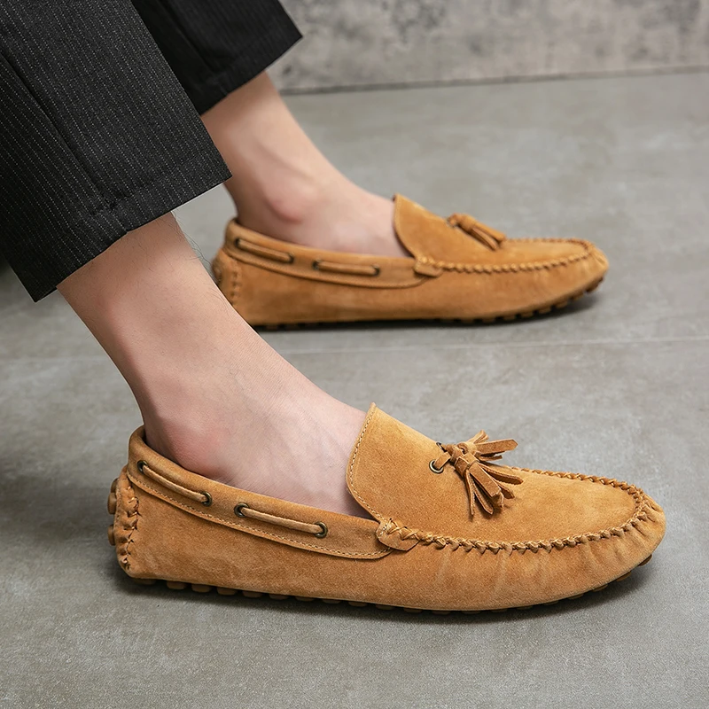 

New Men Leather Shoes Outdoor Leather Loafers Men's Casual Shoes Brand Men Sneakers Leather Men Tassel Moccasins Shoes Sneakers