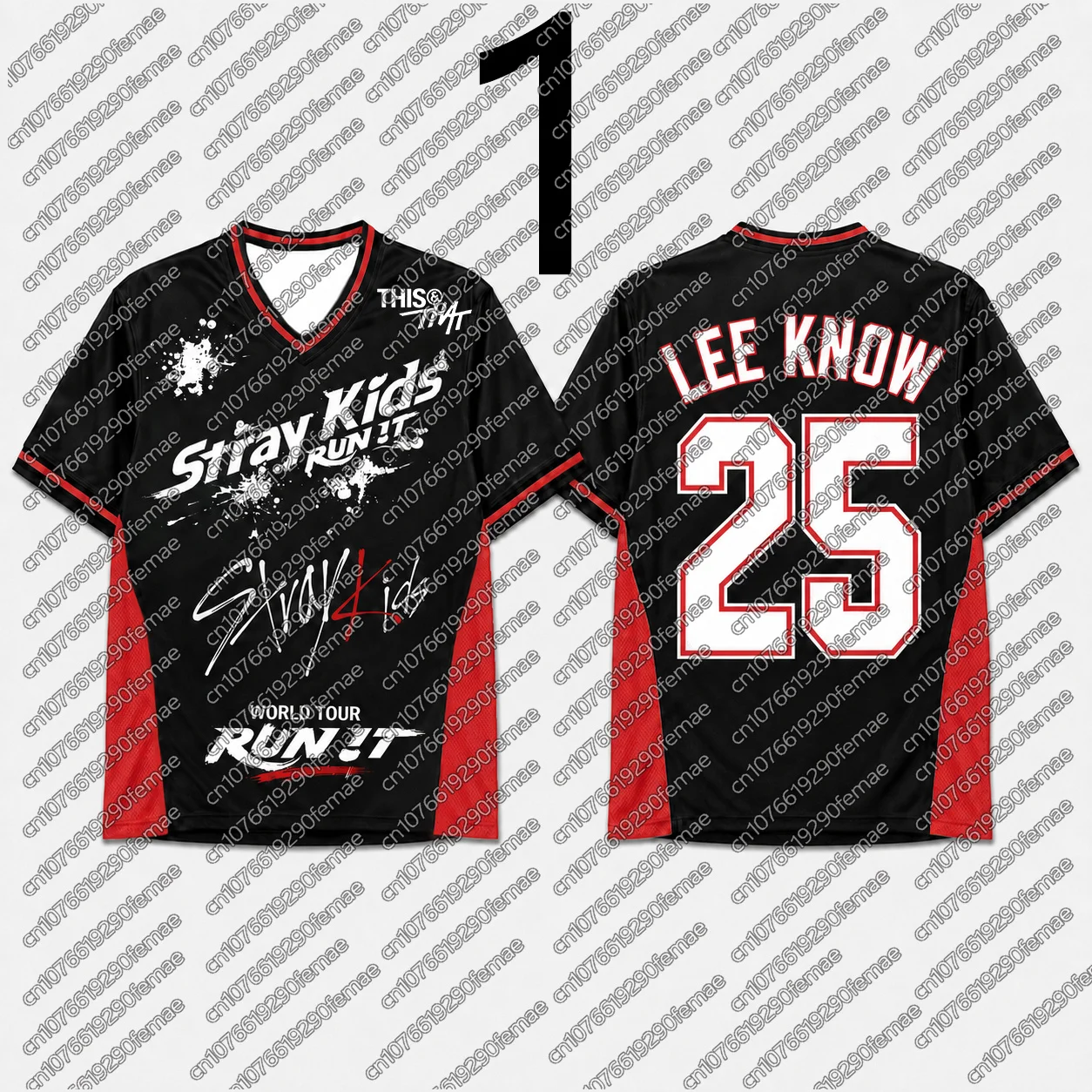 Best Gift 2026 STRAYKIDS RUN IT Tee - Kpop Street Style Casual T-Shirt, Unisex Black/Red Top for Festival Cosplay Workout view 2