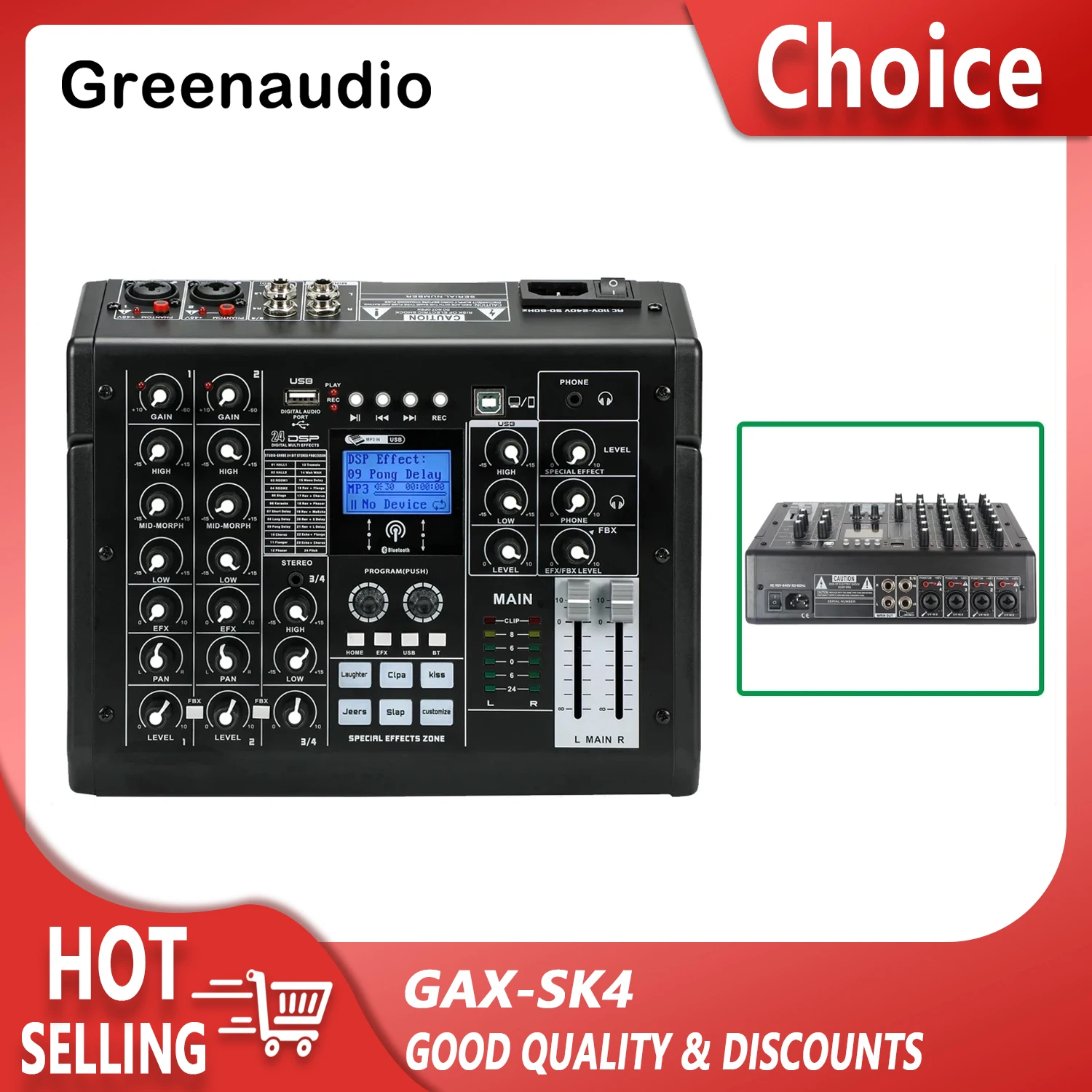 

GAX-SK4 4channel sound card live broadcast mixer with sound card recording karaoke multi-functional small all-in-one machine