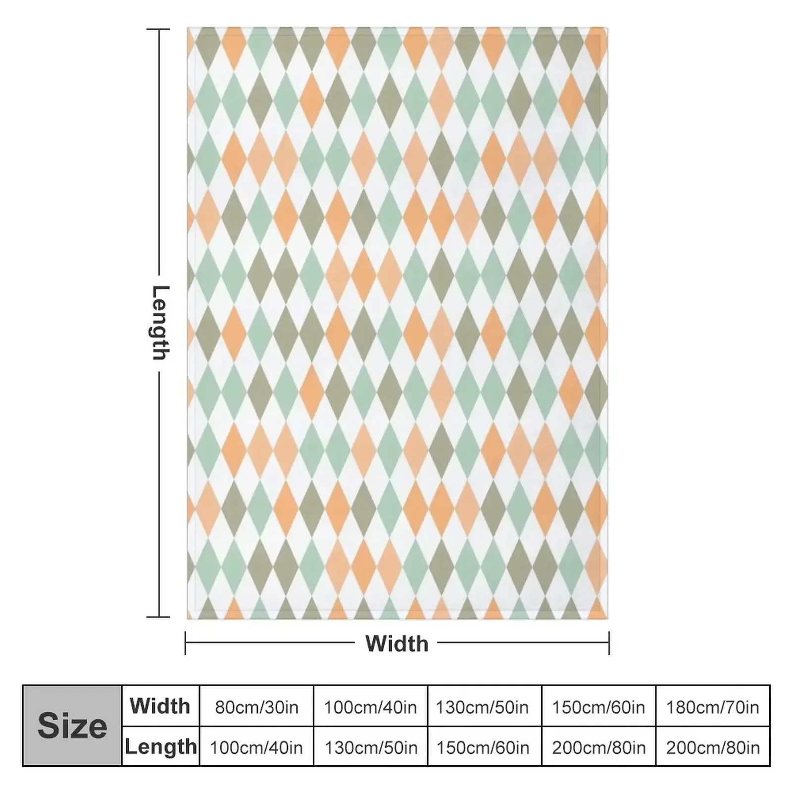 Turqoise Orange Geometric Diamonds Pattern Throw Blanket manga Bed linens Heavy Plush Extra Large Throw Blankets