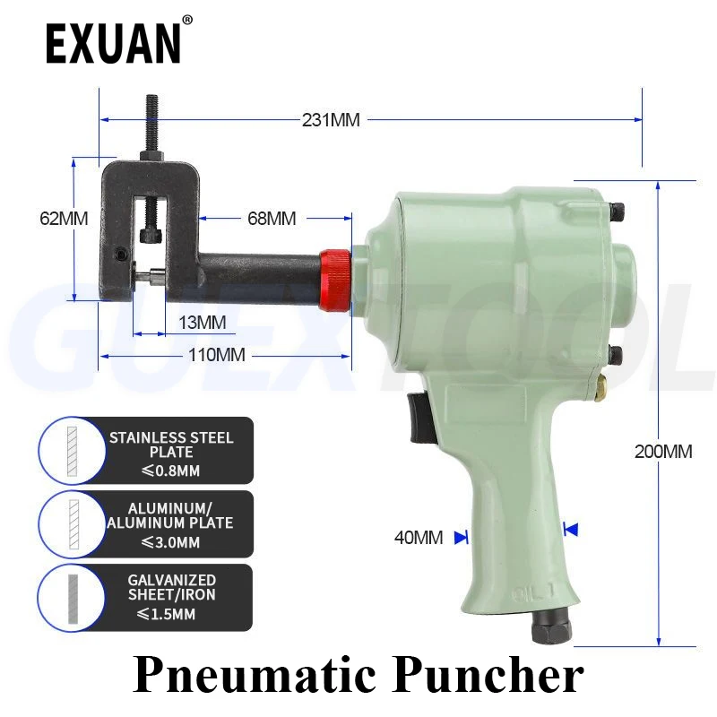 Powerful Pneumatic Puncher Metal Advertising Luminous Word Air Eyelet Power Tools Hole Punching Machine Perforation For Aluminum
