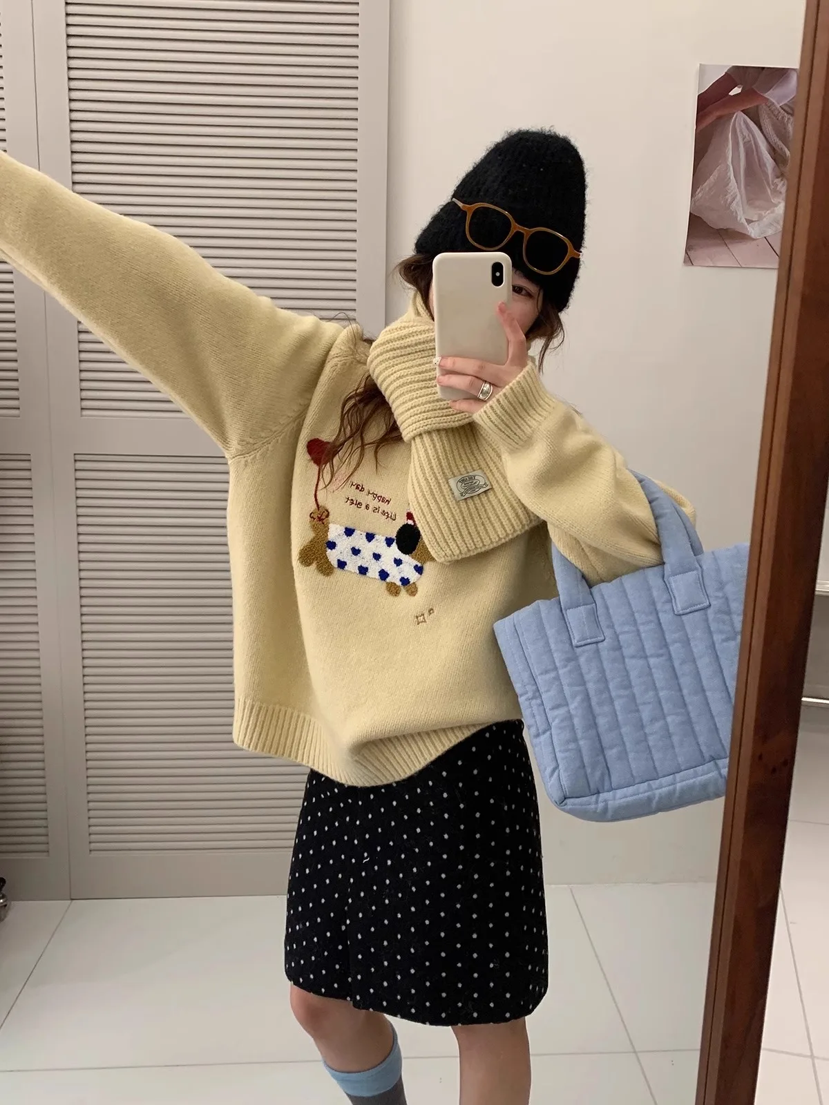 

Thiened мягкое полотенце с вышивкой, свободный вязаный свитер, женский круглый пуловер Ne, повседневный удобный зимний топ