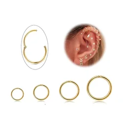 Drperfect-Anillo de tabique quirúrgico de acero con bisagras, Clicker, anillos de nariz, aro de hélice, cartílago, pendientes Daith Tragus, joyería para Piercing corporal