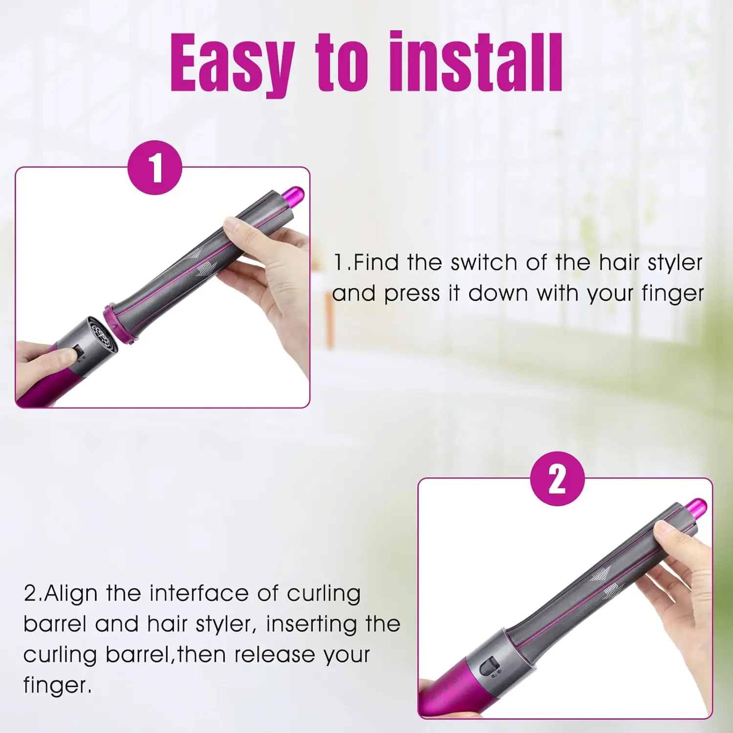 Haarstyler Düse für Dyson Airwrap HS01 HS05 Sencicimen X9 Haartrockner Zubehör Multi Lockenwickler Harte weiche Glättungsbürste – Detail 3