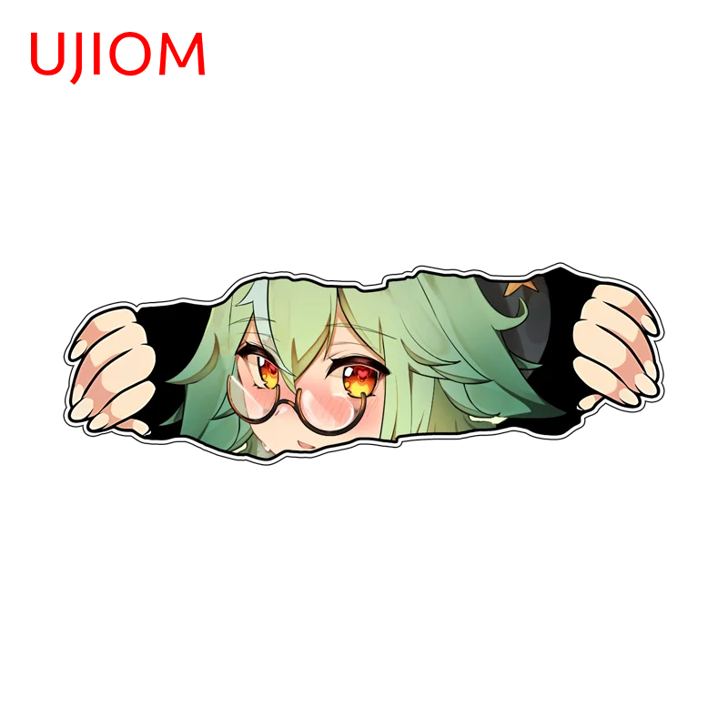 UJIOM فاليريا رودريغيز تطل جينشين تأثير الجدار ملصق لطيف الجدة لافتة للنظر ملصق مائي مناسب لغرفة اكسسوارات الديكور