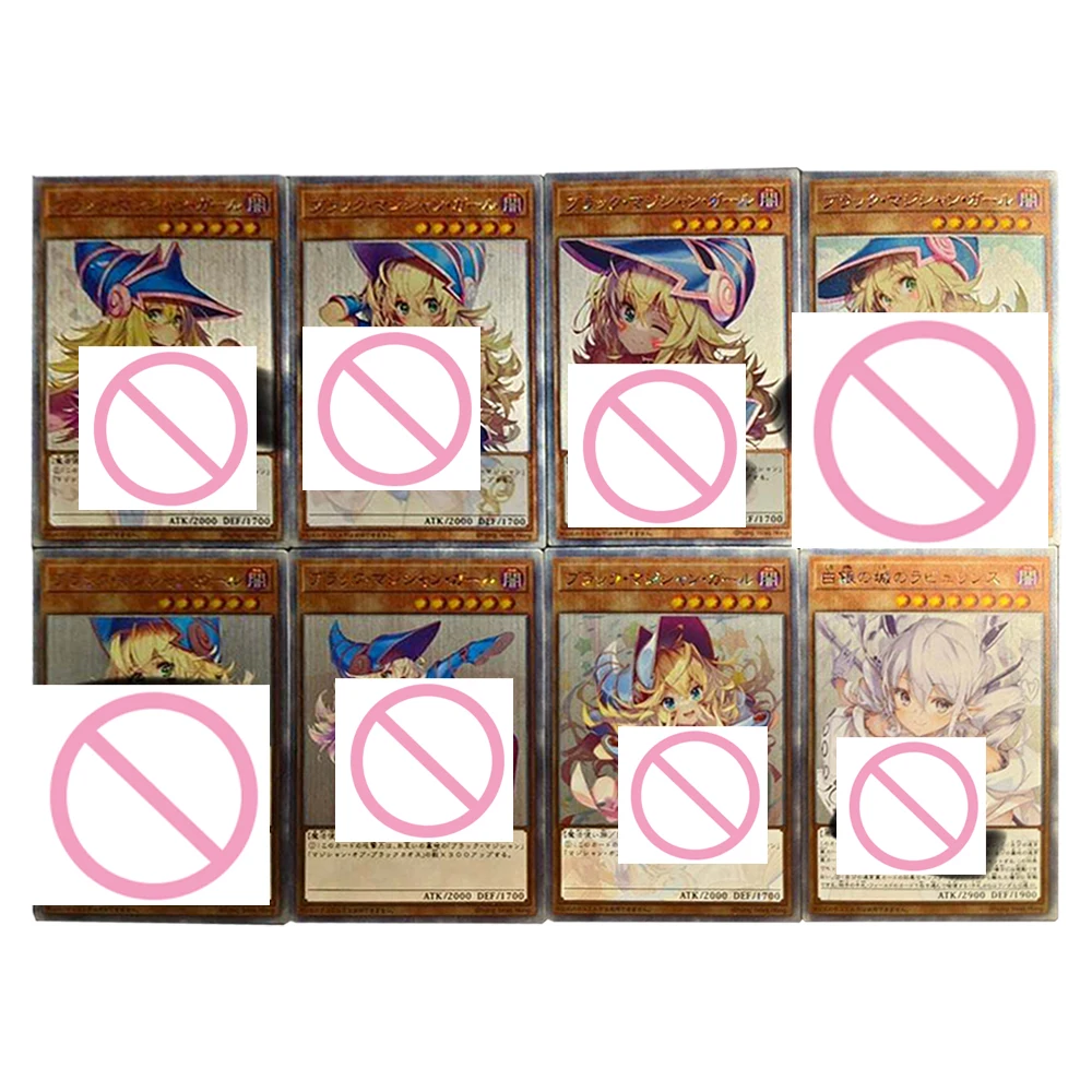 8Pcs/set Diy Self Made Yu-Gi-Oh! Black Magician Girl Collection Card Color Flash Ygo Black Magician Girl Anime Cards Gift Toys