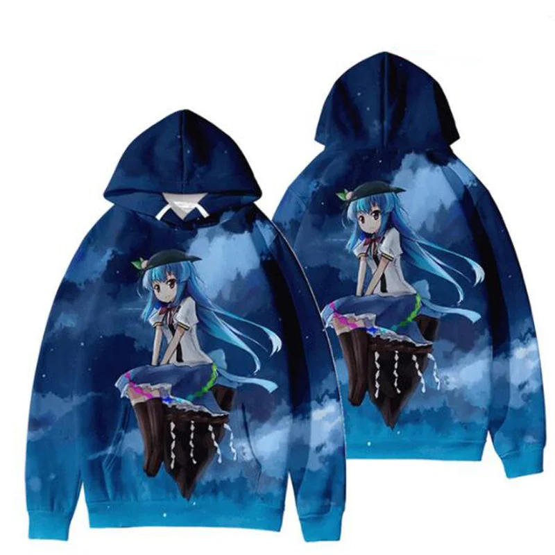 Anime Touhou Project Boys/girls Hoodies Sweatshirts Cirno Remilia Scarlet Flandre Scarlet Cosplay Pullover Hooded Kids Outerwear