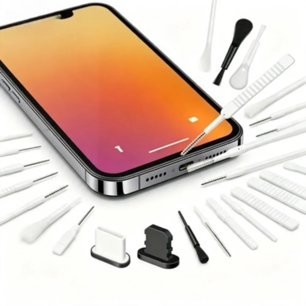 13/14pcs Mobile Phone Speaker Charging Port Cleaning Set Dust Plug IPhone 16 15 14 Earphones Clean Kit Brush for Samsung Xiaomi