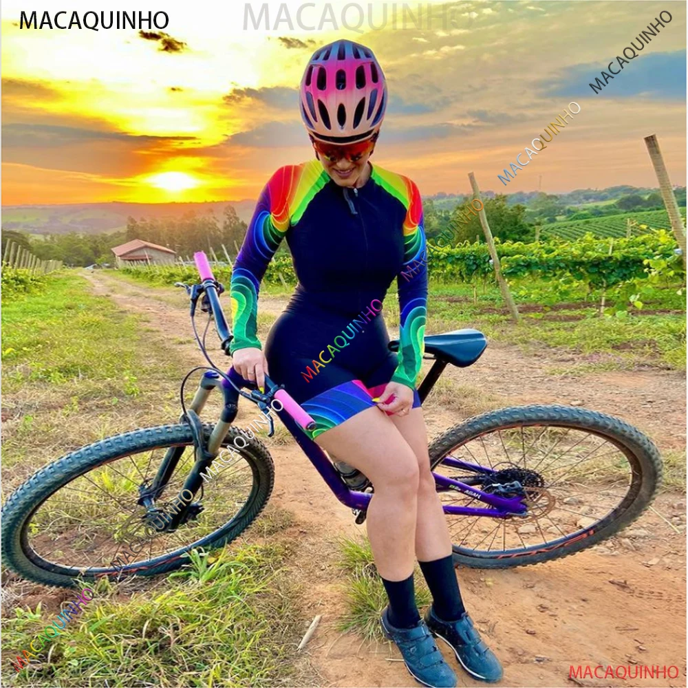 

Kafitt Long Sleeve Cycling Jumpsuit Suit Macaquinho Ciclismo Women's Summer Cycling Jersey Free Shipping