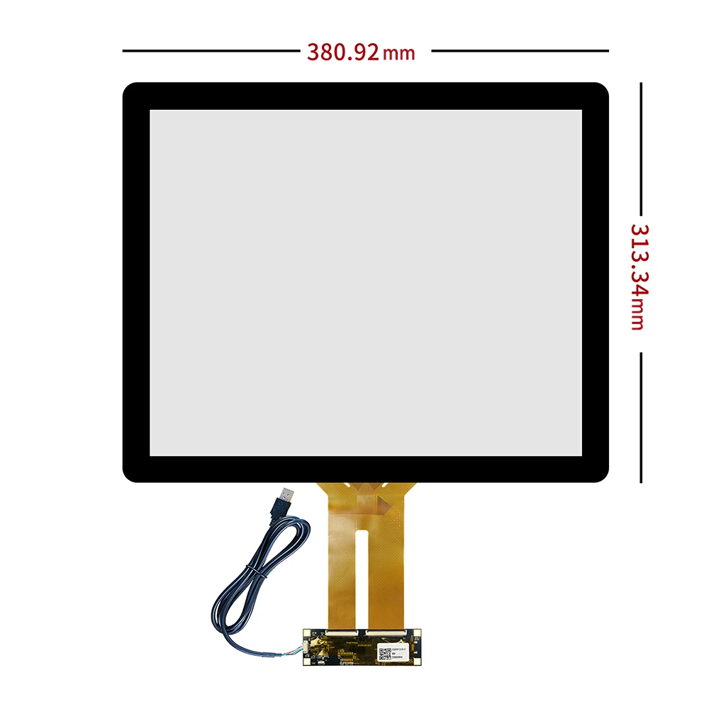 

New for 17.1 inch 380X313mm Capacitive Touch Screen + USB Control Card Set Cable Plug and Play