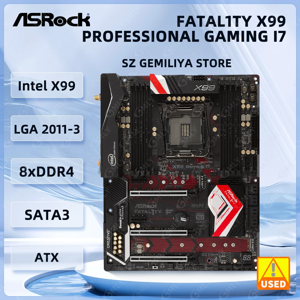 ASROCK X99 Motherboard Fatal1ty X99 Professional Gaming i7 LGA 2011-3 8 DDR4 128G ATX support E5-2690 2669 4640 2650 i7-6900 cpu