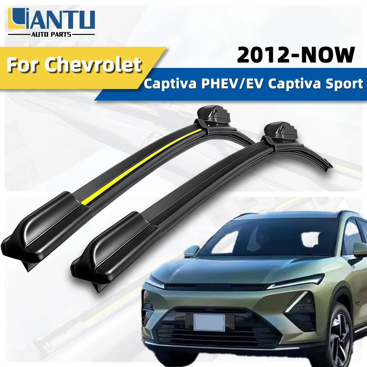 2 Stück Frontscheibenwischer, passend für Chevrolet Captiva PHEV/EV Captiva Sport 2012-HEUTE, langlebige, hochwertige, geräuscharme Wischer-Ersatzteile