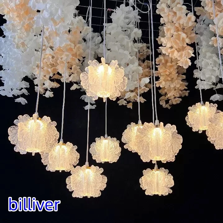 Wedding celebration stage hotel ceiling 10 small chandeliers wedding banquet light decoration hanging ornaments props wholesale