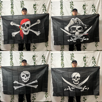 TIKI FLAG Jolly Roger flag 90x150cm Large Skull Crossbones Pirate Flag Jolly Roger Flag polyester hanging banner