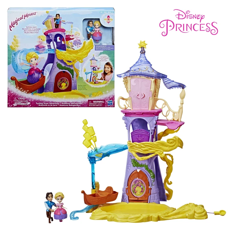 Disney Princess Little Kingdom Magical Movers Twirling Tower Adventures Rapunzel Flynn Rider Deluxe Playset Girls Play House Toy