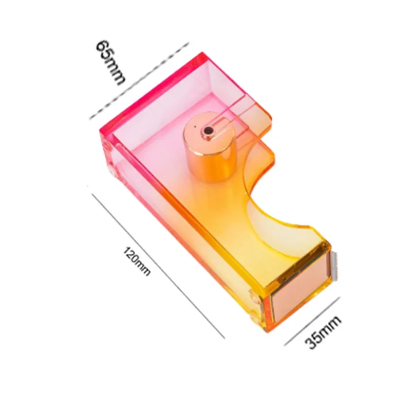 Desk Tape Dispenser Heavy Duty Cute Tape Dispenser Clear Acrylic Tape Cutter With Non-Skid Base Suitable For 1 Inch Core Tape