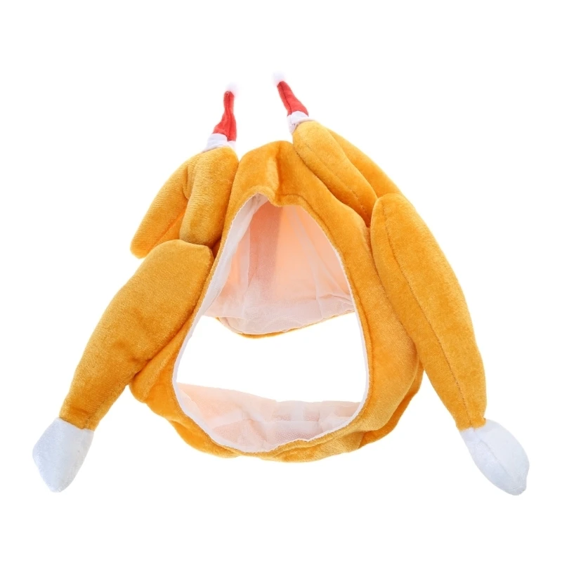 Funny Plush Stereo Turkey Hat Teens Thanksgiving Photoshoot Tool Christmas Hat F3MD