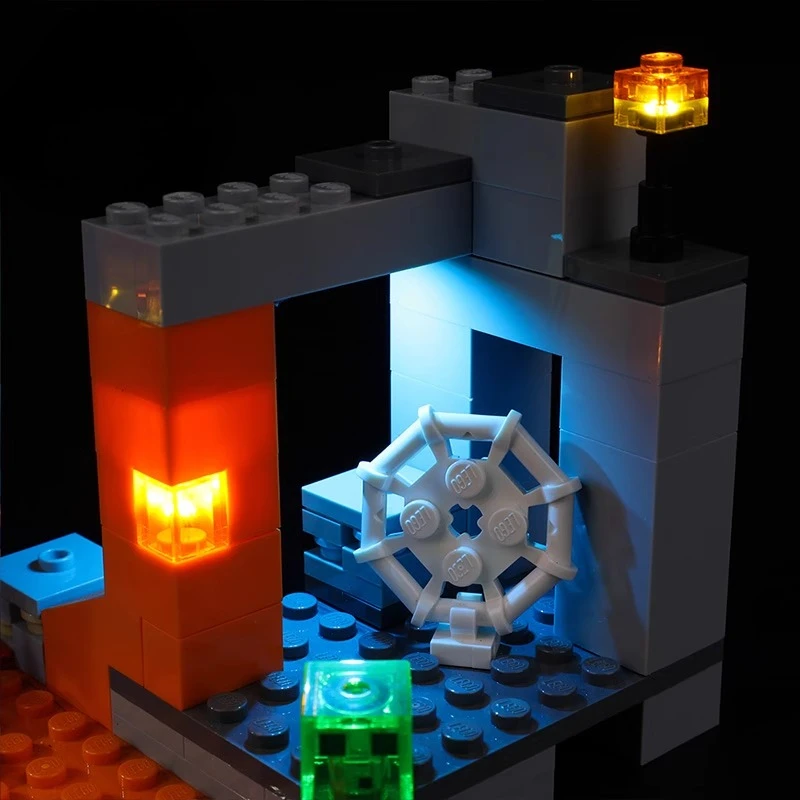 مجموعة إضاءة LED بدون نموذج مناسبة لـ LEGO Minecraft The Abandoned Mine 21166 (باستثناء مكعبات البناء)