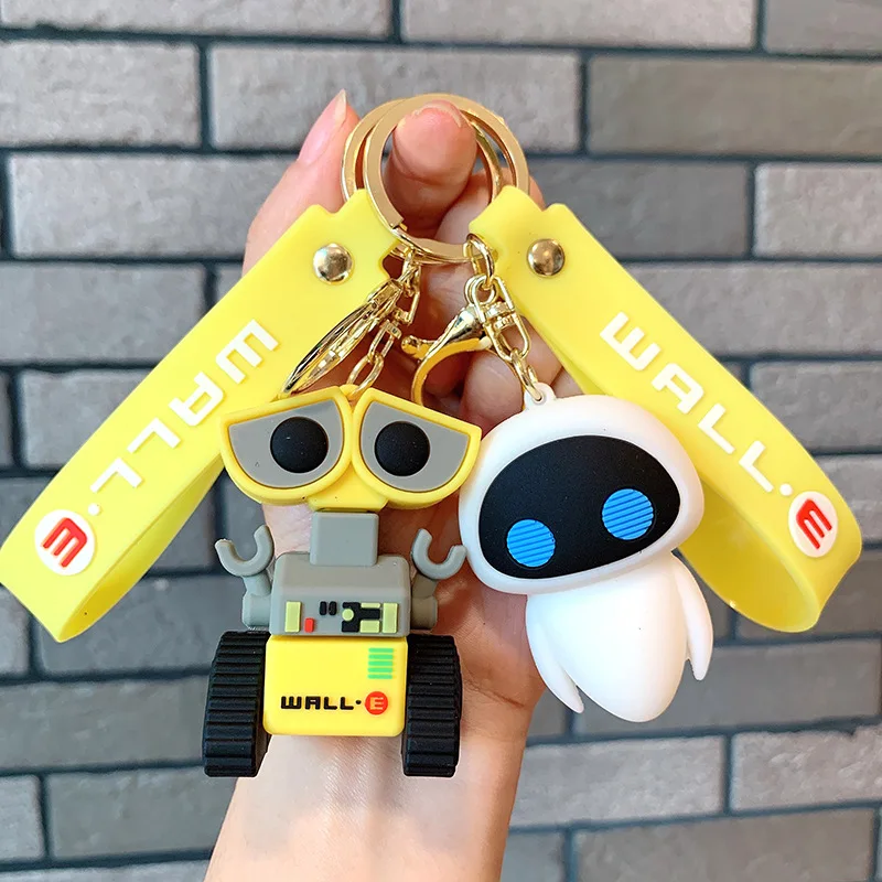 Anime WALL·E Keychain Figure Cute EVE Cartoon Keyring Pendent Car Key Accessories Jewelry Ornament Toy Birthday Gift for Friends