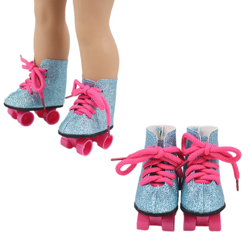 Doll Roller Skate Sequin Shoes Ice Skates For 18 Inch Doll Clothes DIY Accessories Toys