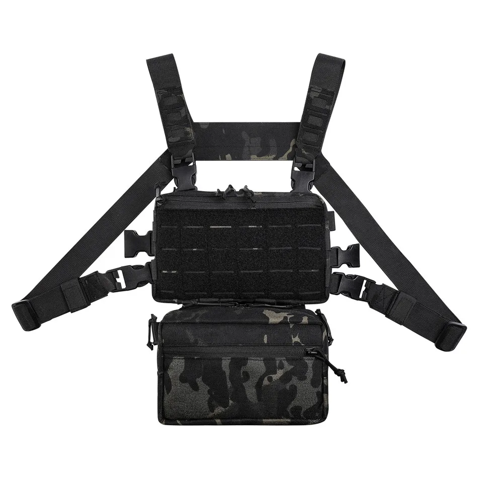 Outdoor Hiking Cycling Tactical Chest Bag MOLLE Functional Street Fashion Locomotive Vest Pack Camouflage Army Fan CS Equipment