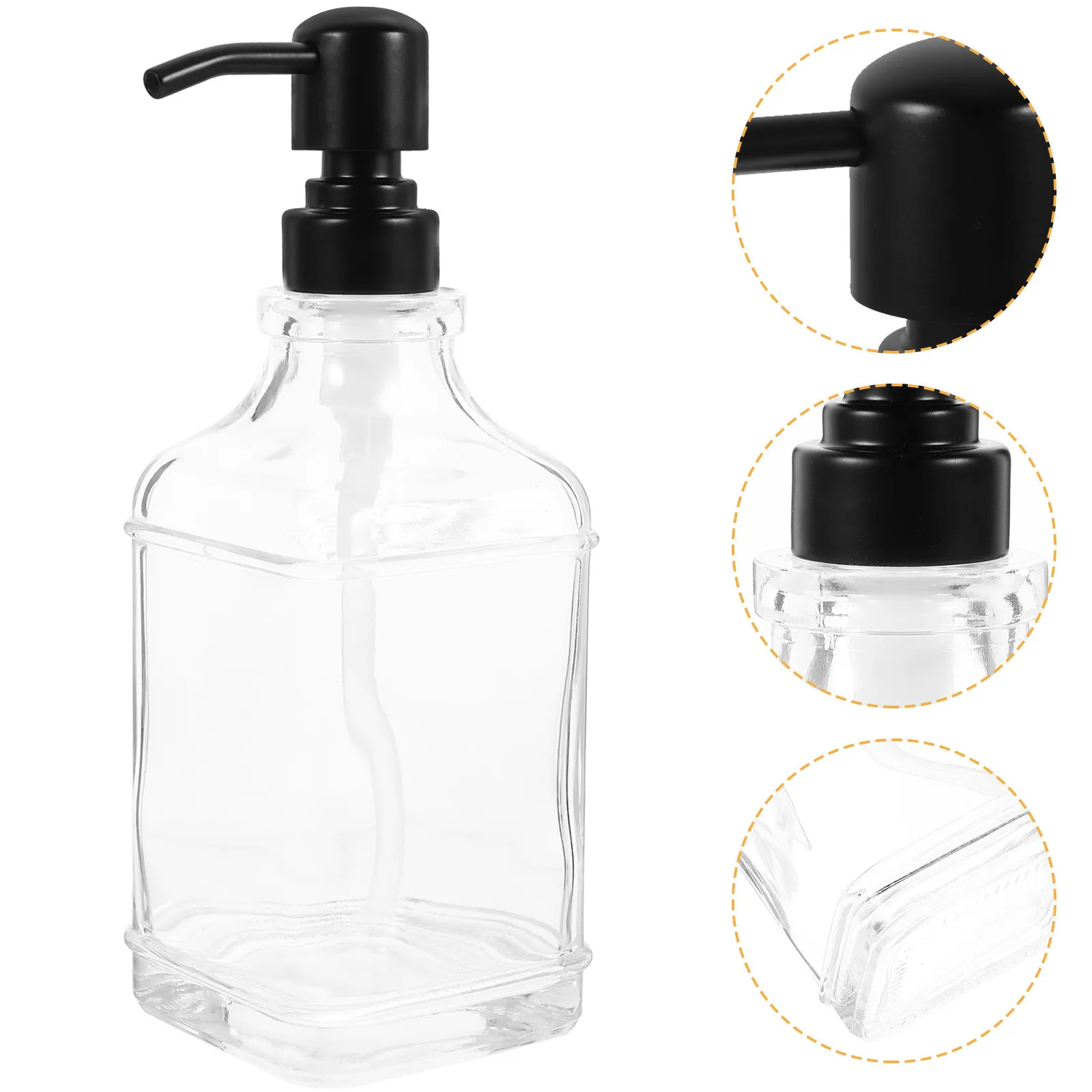 

Многоразовый стеклянный дозатор-помпа для мыла, шампуня, кондиционера, лосьона – для ежедневного использования в ванной, на кухне, в путешествиях, портативный