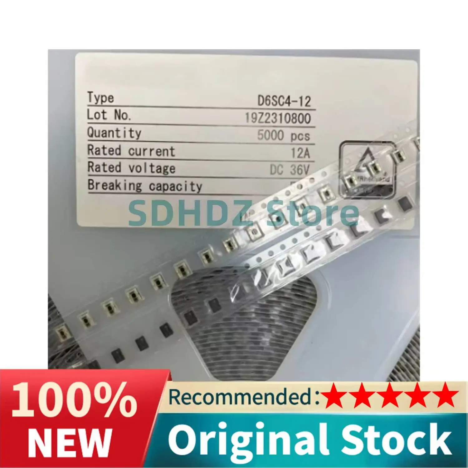 10pcs/lot D6SC4-12 12A 36V 4cells 100% NEW Three-terminal lithium battery fuse