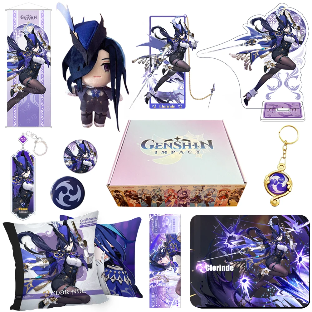 Genshin Impact Mavuika Clorinde Sigewinne Arlecchin Navia Furina Neuvillette Wriothesley Gift Box Keychain Sticker Stand