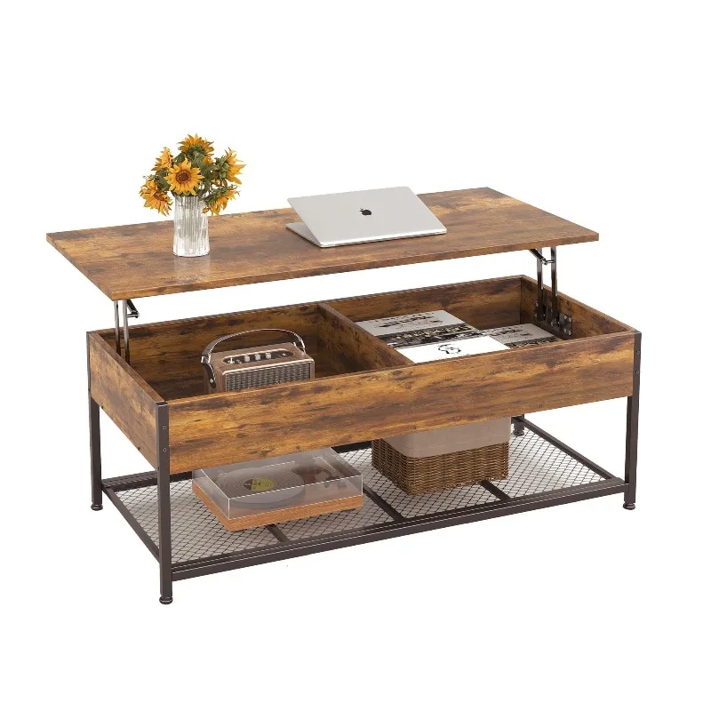 미국식 복고풍 커피 테이블, 거실에 있는 심플한 연철 티 테이블, 현대적인 작은 아파트의 가볍고 고급스러운 가구