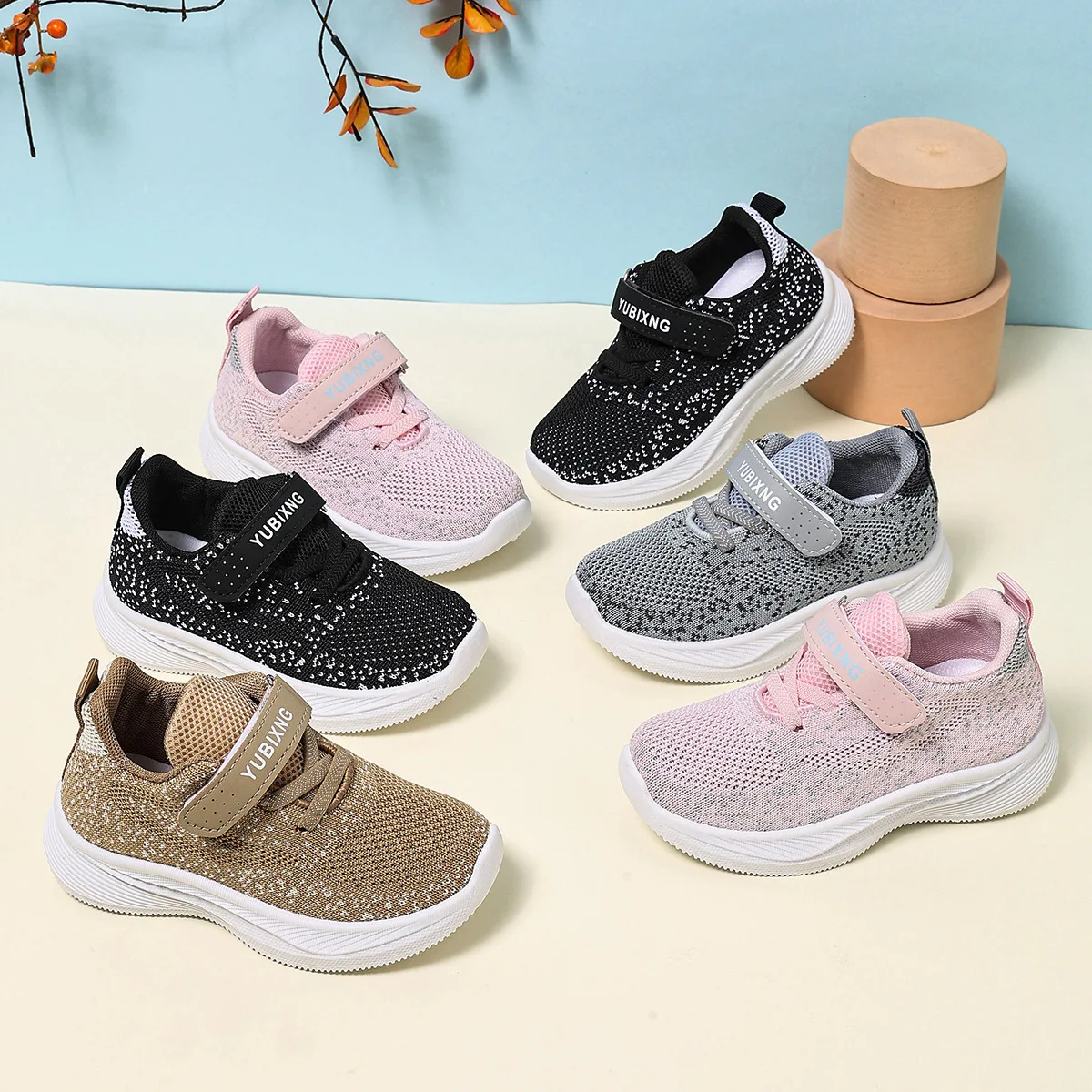 Baby Spring Autumn Mesh Sports Shoes Boys Girls Soft-Sole Non-Slip Casual Shoes Kids Slip-On Breathable Running Shoes Children