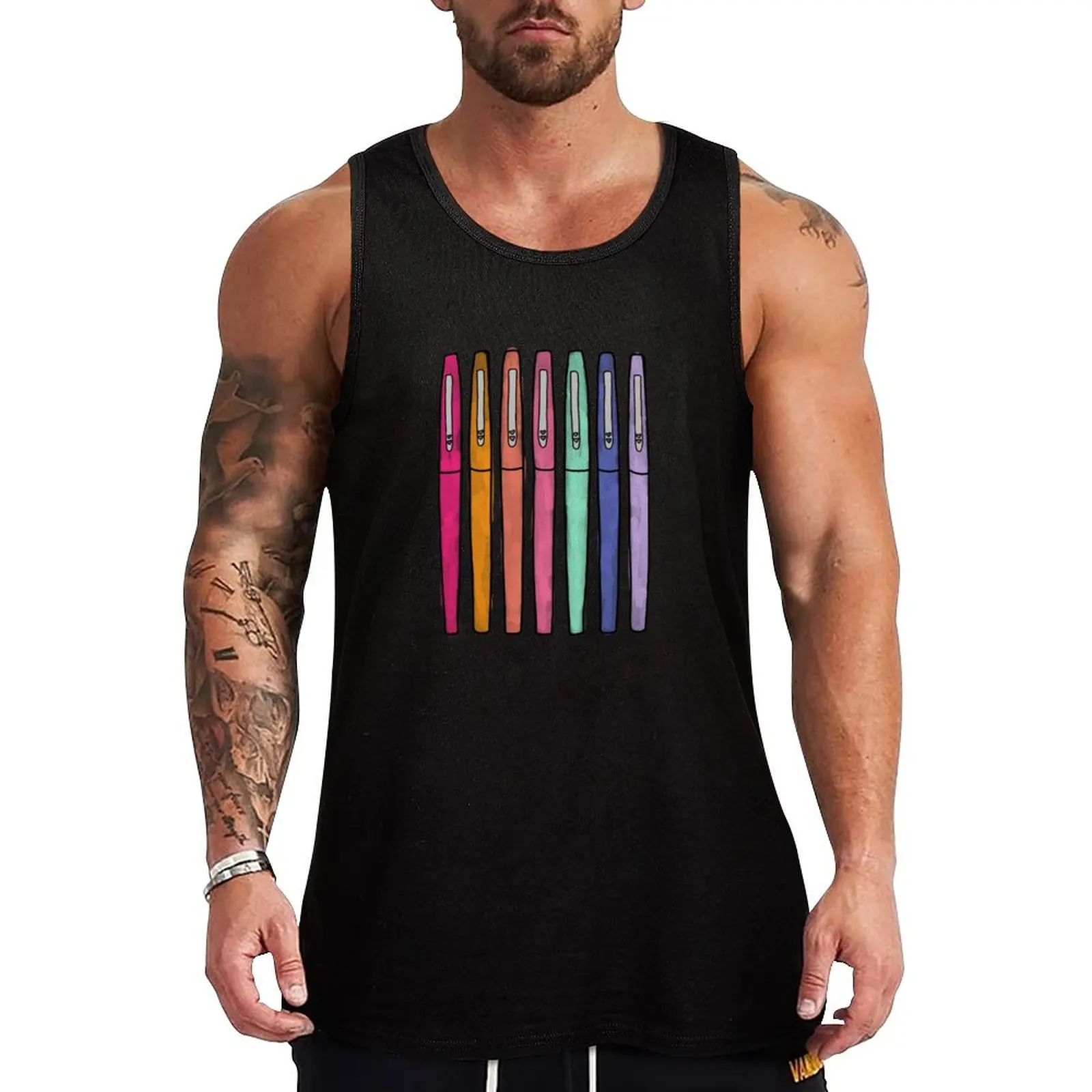 Flair Pens - A Girl’s Best-friend Tank Top t-shirts for men Men's gym