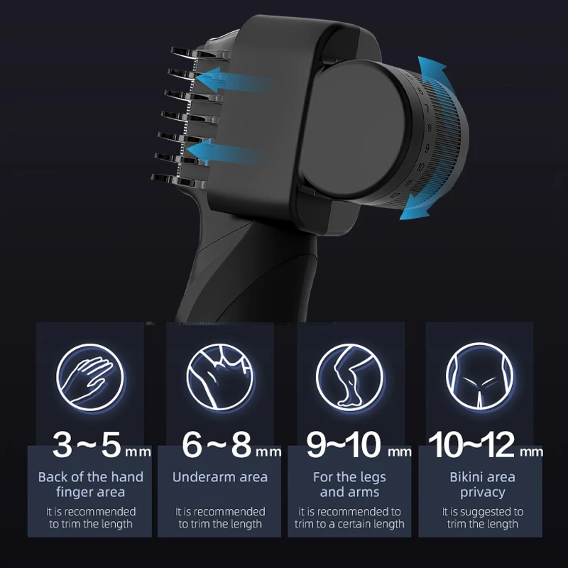 Resuxi New Men's Electric Body Hair Trimmer Multi Functional 3 in 1 Hair Clipper Shaver Set IPX5 Full Body Water Wash Clipper