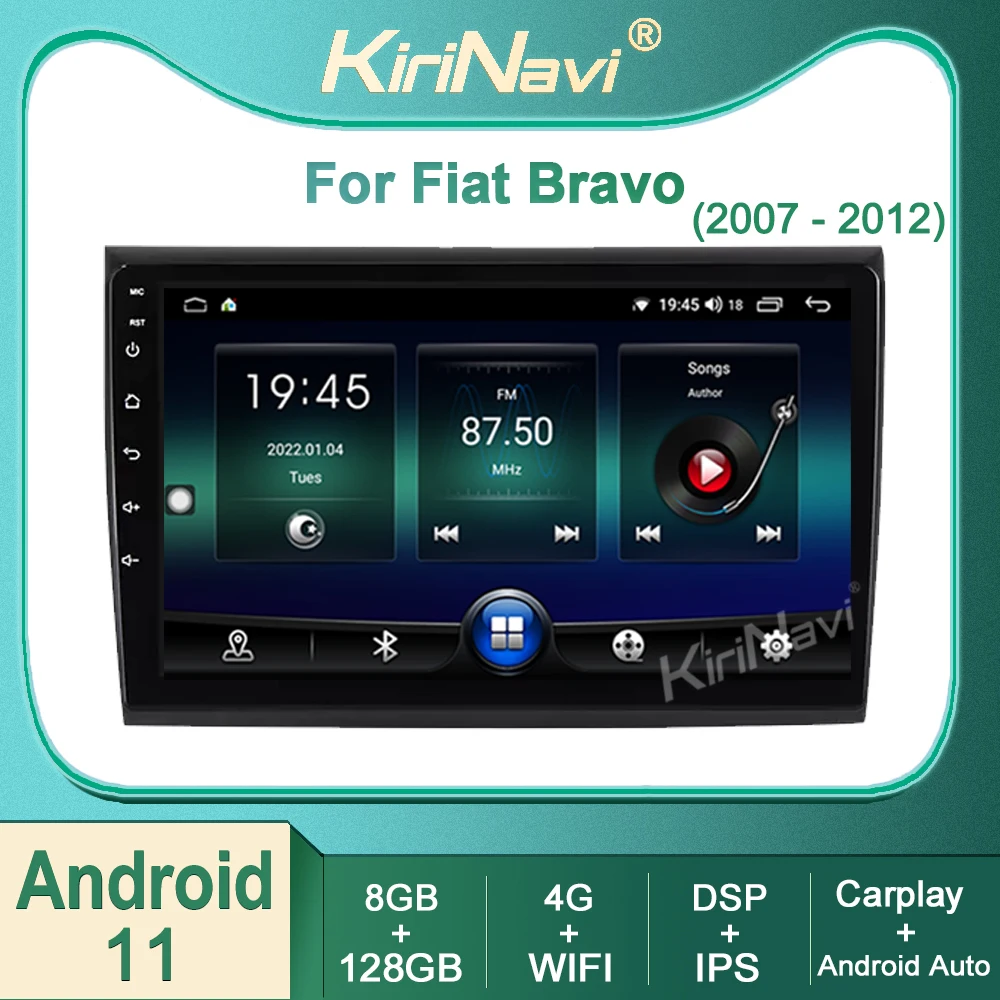 

Автомобильный DVD-проигрыватель kirinavi Android 11 для Fiat Bravo 2007-2012 автонавигация GPS радио видео 4G DSP WIFI стерео