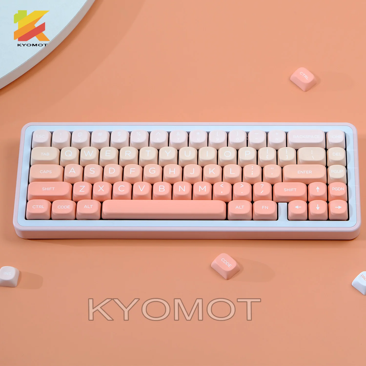 

KYOMOT 125 Keys/Set Gradient Pink Rouges Keycaps Dye Sub PBT MOA Profile Keycap for MX SWitch DIY Games Mechanical Keyboard Caps