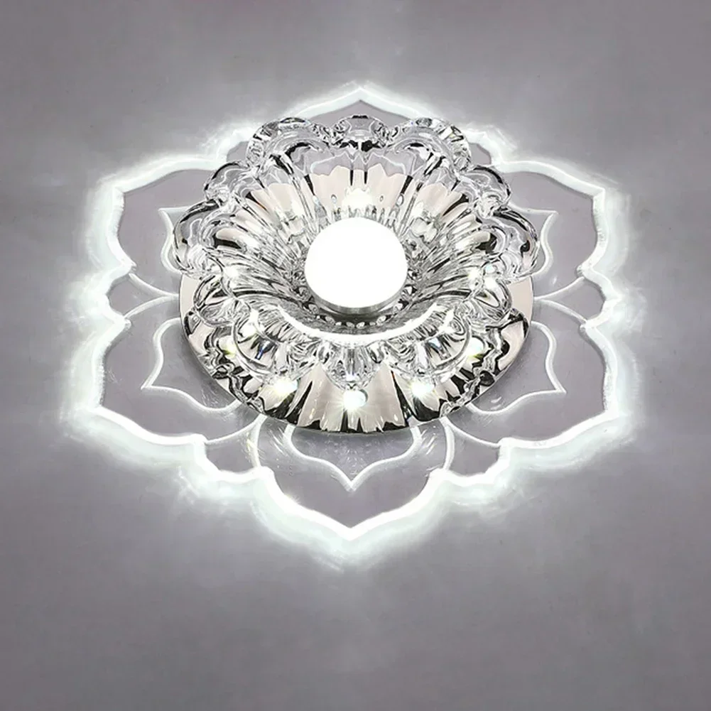 Modern Crystal Aisle LED Ceiling Light Corridor Lights Flower Shape Surface Mounted Light for Balcony Porch Corridor Living Room