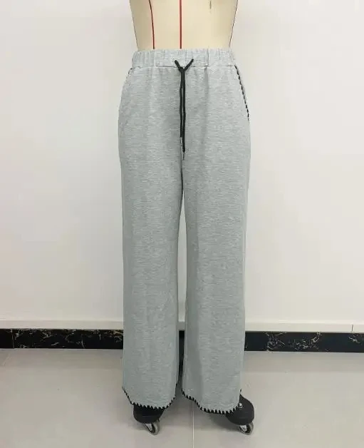 

Autumn Casual Straight Leg Pants with Contrasting Elastic Waist Pants for Women New Style Spring Women's Fashion Trousers