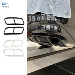 For Audi Q7 2016 2017 2018 Car Accessories Stainless Steel Tail Muffler Exhaust Pipe Output Cover Trim
