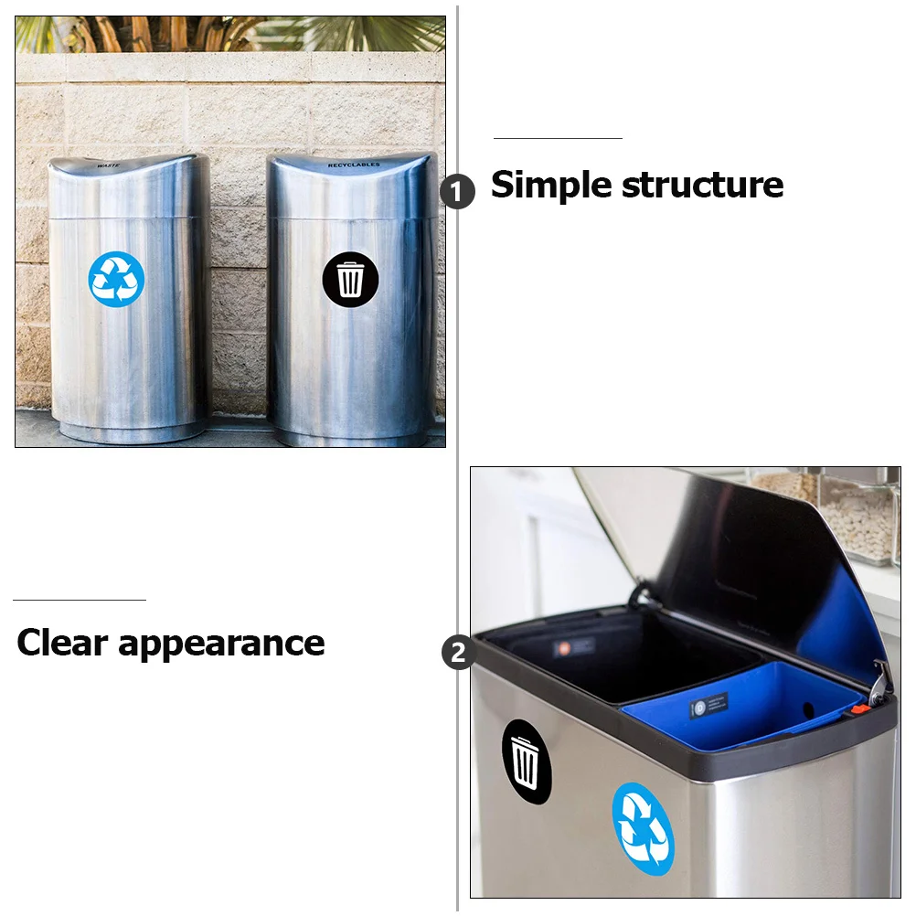 1 مجموعة تسميات تصنيف القمامة مقاوم للماء ملصقات فرز النفايات لسلة المهملات البلاستيكية الشارات صناديق نفايات المطبخ #5