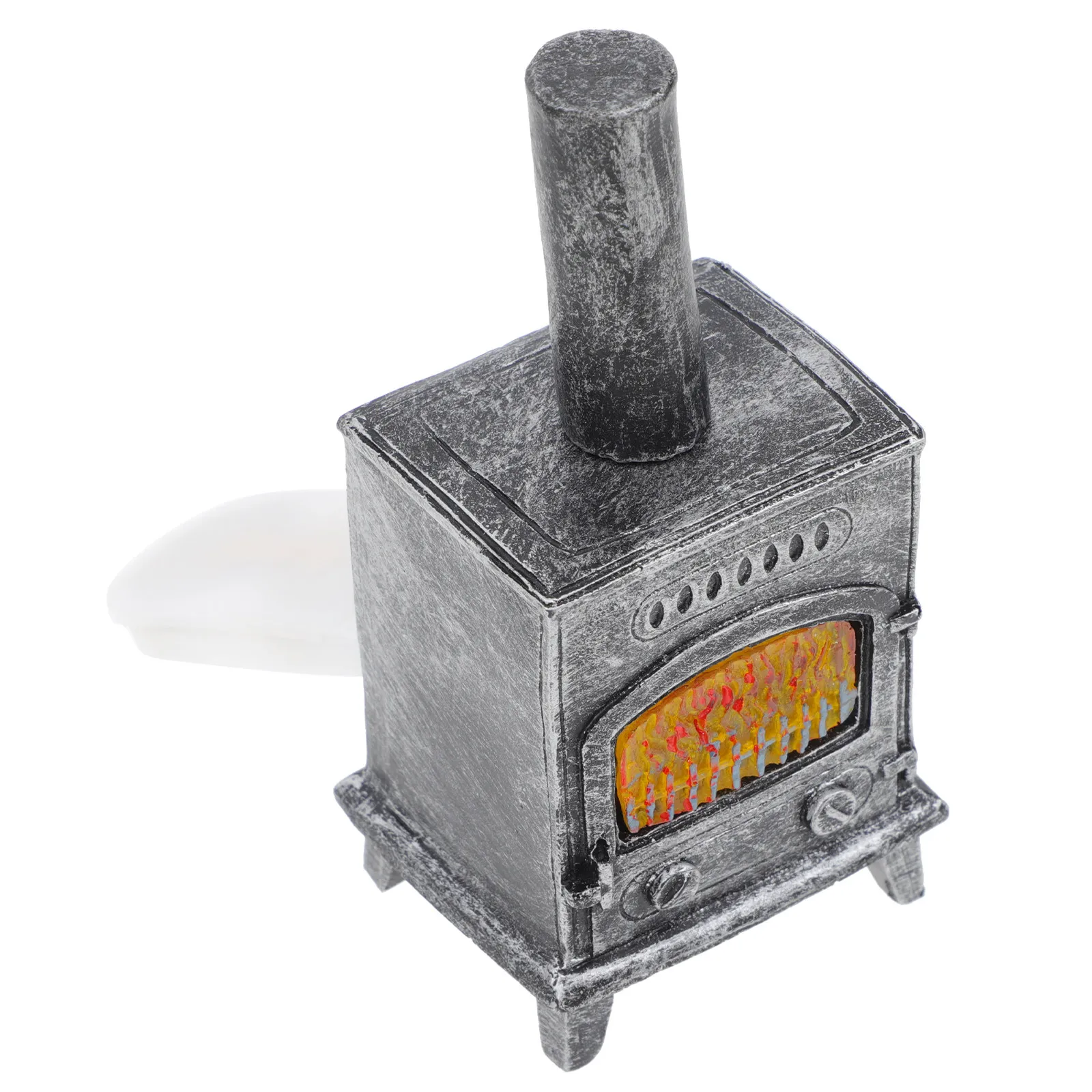 

Resin Fireplace Miniature Chimney Decor Mini House Ornament Powered Light Suitable for Dollhouse Micro Landscape