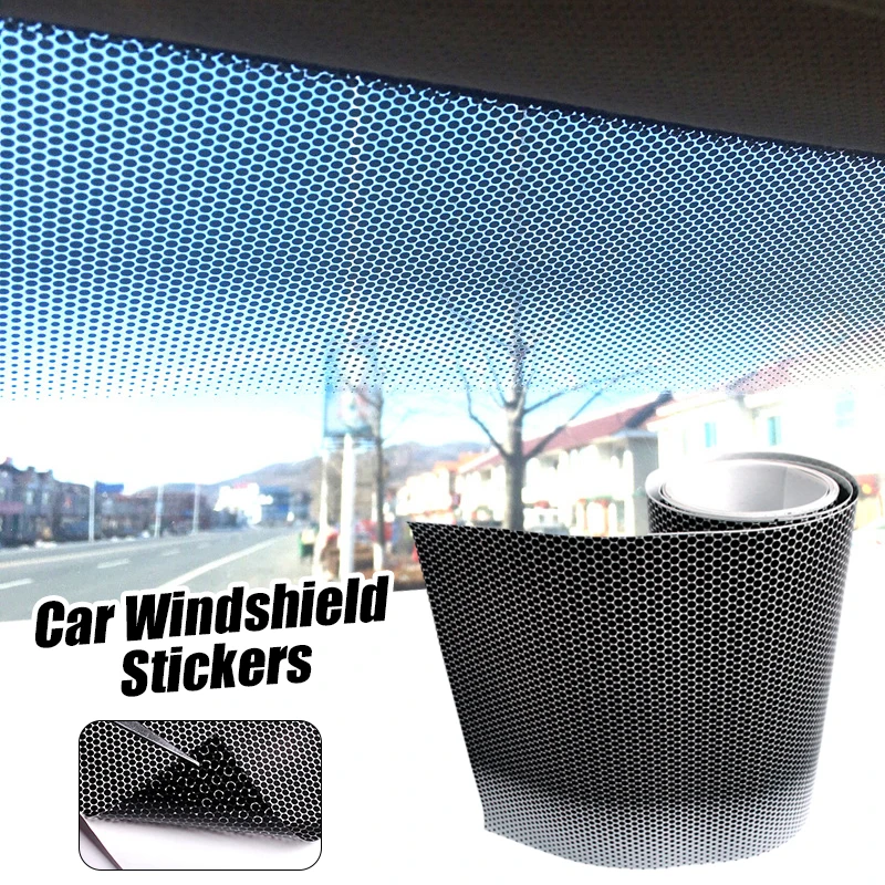

200x15cm Car Windshield Sunshade Film Stickers Electrostatic Adsorption Honeycomb Mesh Film Sun Visor Heat Insulation Film