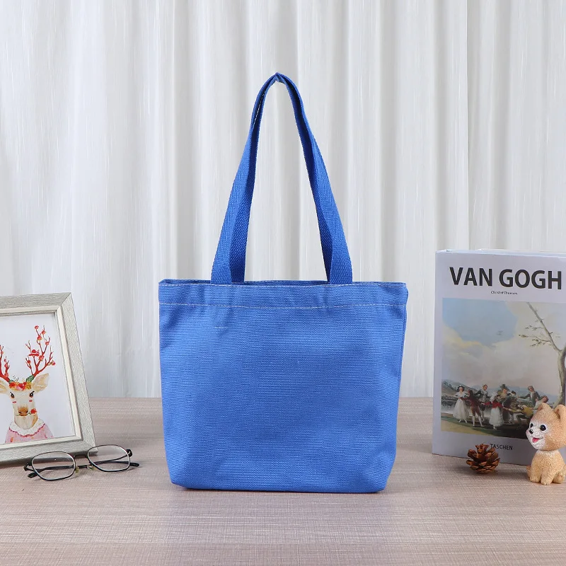 Custom Logo Color Portable Canvas Bag Student Shoulder Canvas Bag Large Capacity Environmentally Friendly Shopping Storage Bags