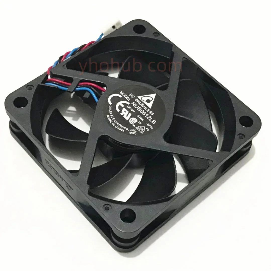

Delta Electronics NUB0612LB BP34 DC 12V 0.08A 60x60x15mm Server Cooling Fan