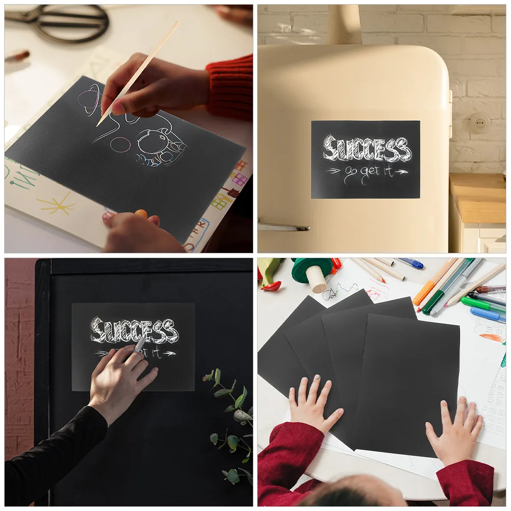 6Pcs Magnetic Dry Erase Chalkboard Reusable Small Whiteboards for Fridge Notice Message Board Household Refrigerator