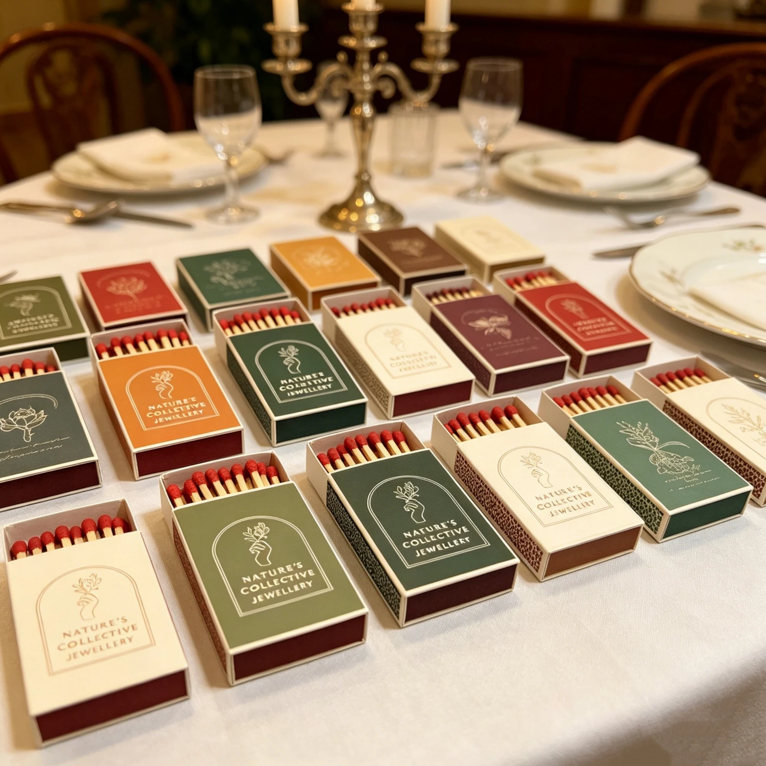 Boîtes d'allumettes de mariage personnalisées, boîtes d'allumettes de sécurité sur mesure, décoration élégante pour mariage