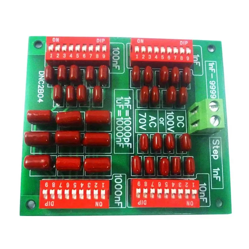 JABS-2X Dnc2b04 1Nf To 9999Nf Step-1Nf Four Decades Programmable Capacitor Board Polypropylene Film Capacitor C35 Din,No Case