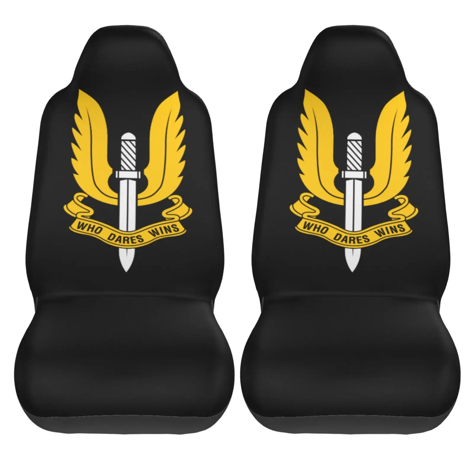 Who Dares Wins British Special Air Service Car Seat Cover 2pcs Printing Universal Front Protector Accessories Cushion Set